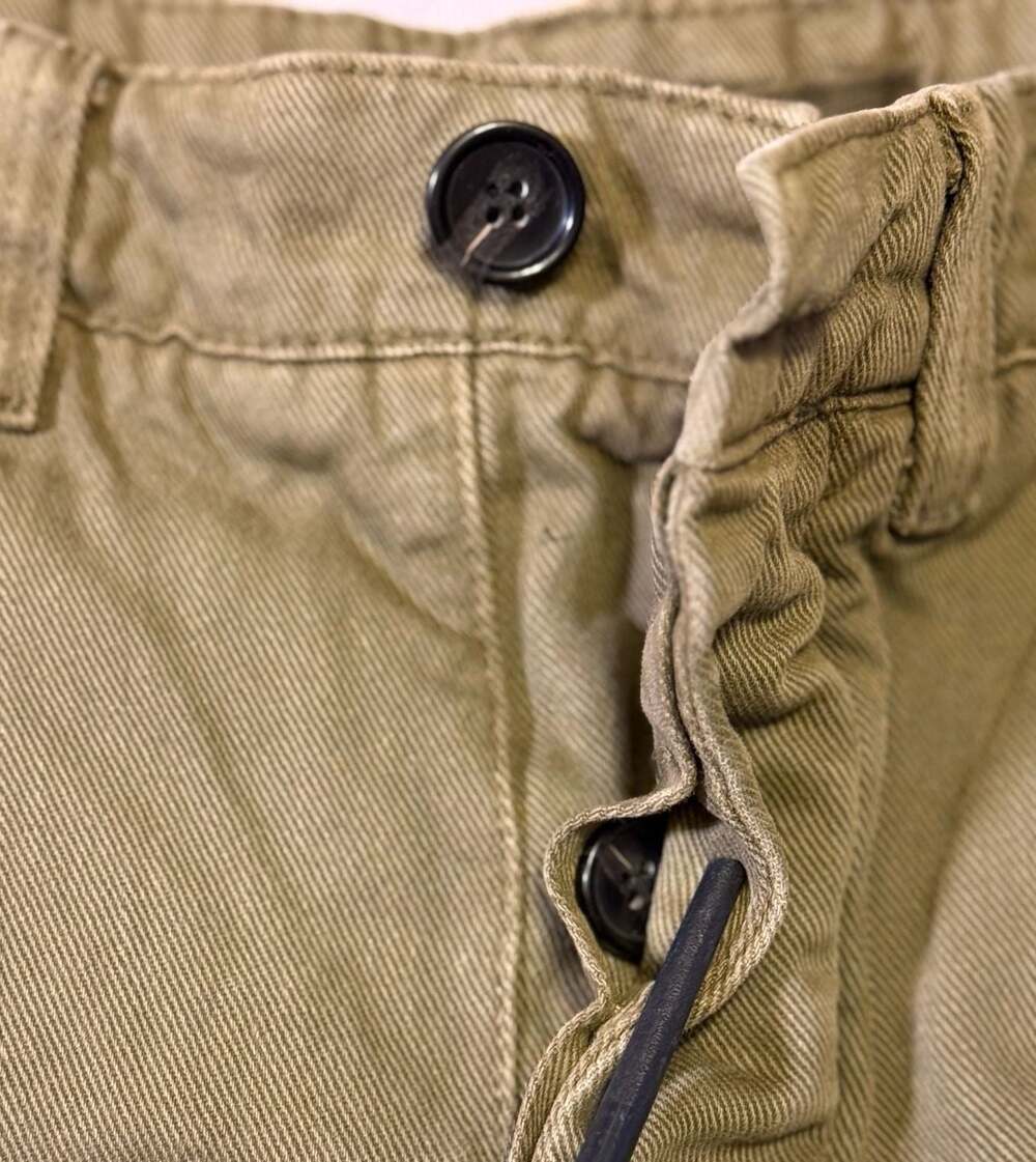 Zara Olive Green Military‎ Style Button-Detail Trousers Size XS - Picture 4 of 8